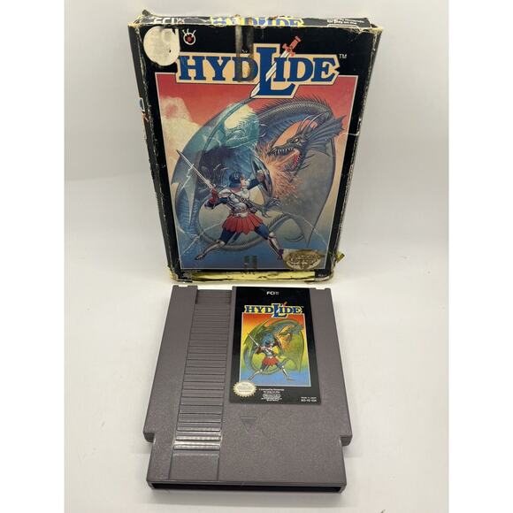 Hydlide NES Nintendo With Box Authentic Good Condition! Rare!